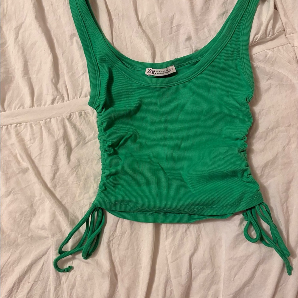 Green Ruched Top